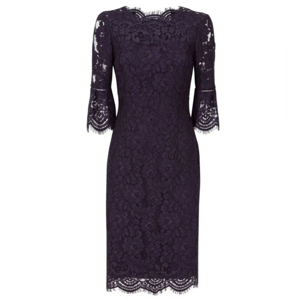 HOBBS VANESSA PENCIL DRESS NAVY LACE SIZE US 4 NWT - Picture 16 of 16